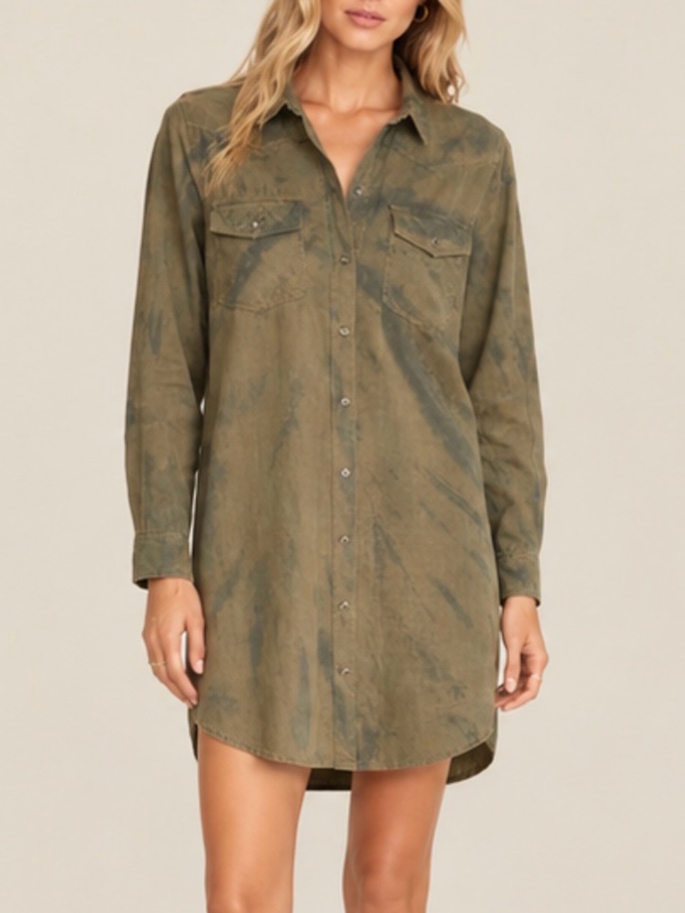 RAILS Sandra Long Sleeve Tie Dye Shirtdress In Tie Dye Size XL $198 MSRp